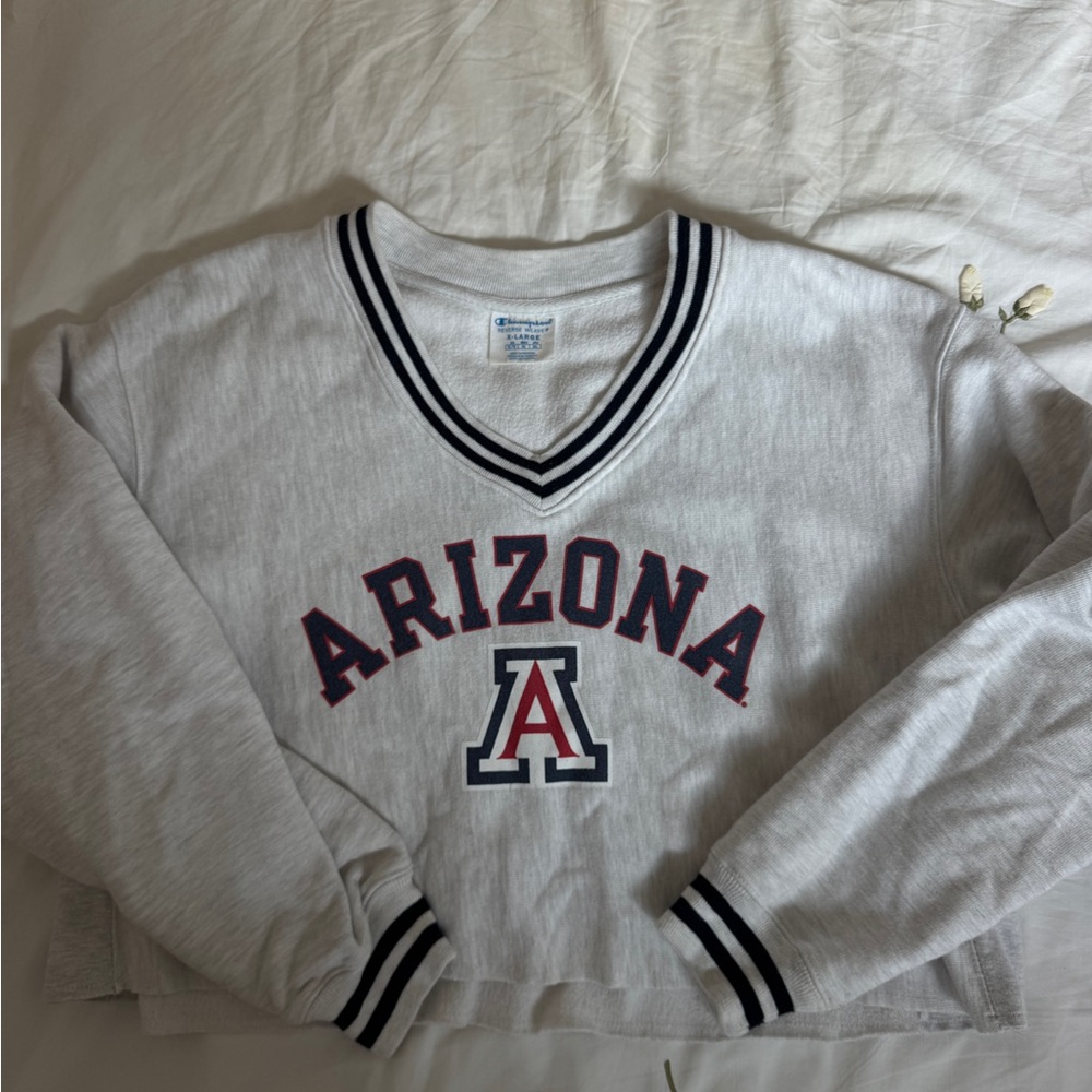 Champion Gray Arizona V-Neck Sweatshirt